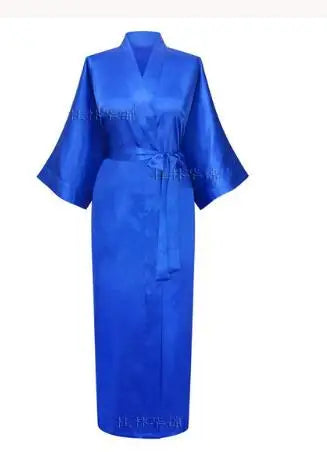 Women Silk Satin Long Wedding Bride Bridesmaid Robe Kimono Robe Feminino Bath